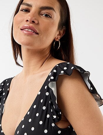 Soutien de banho com padrão de bolinhas