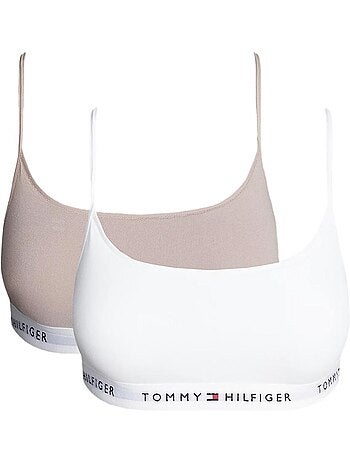 Soutien de Busto Tommy Hilfiger para Mulher, Pack 2, Branco/Rosa