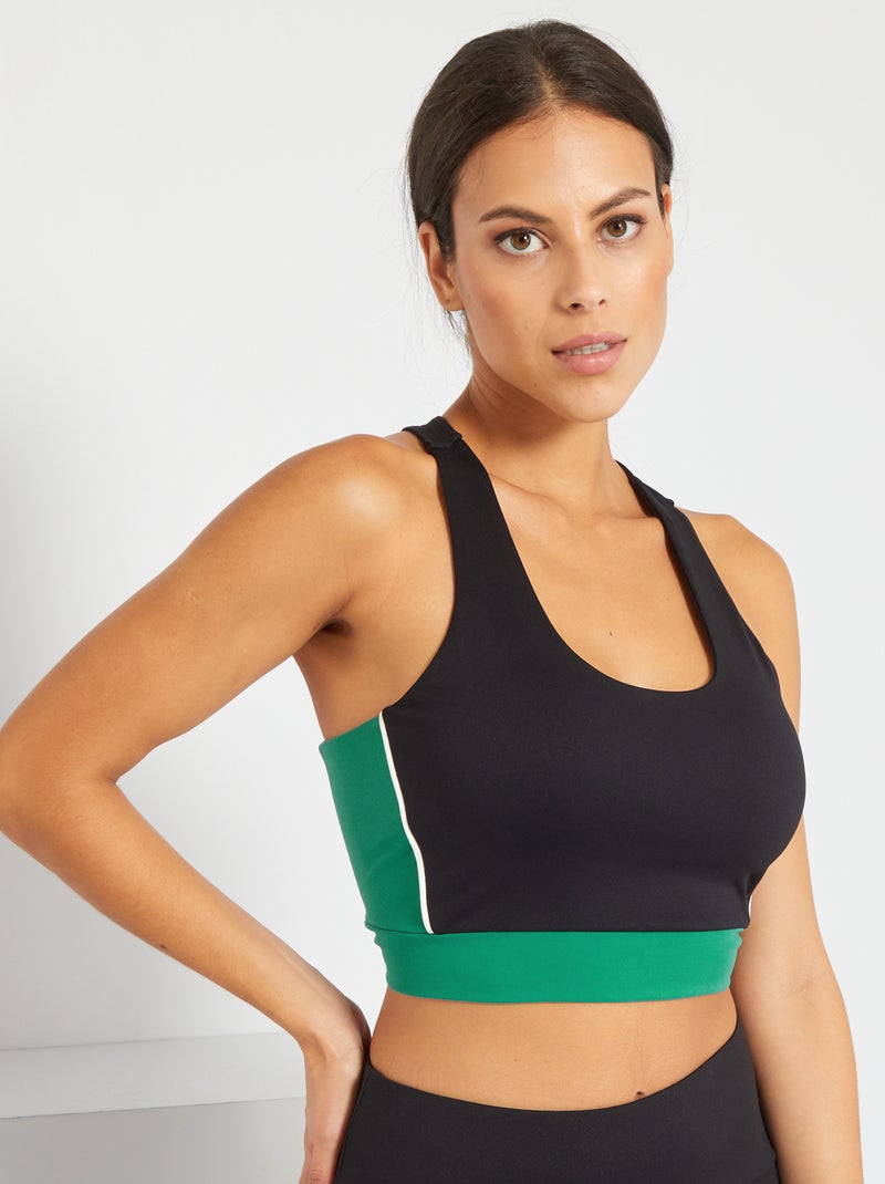 Soutien de desporto 'color-block' PRETO - Kiabi