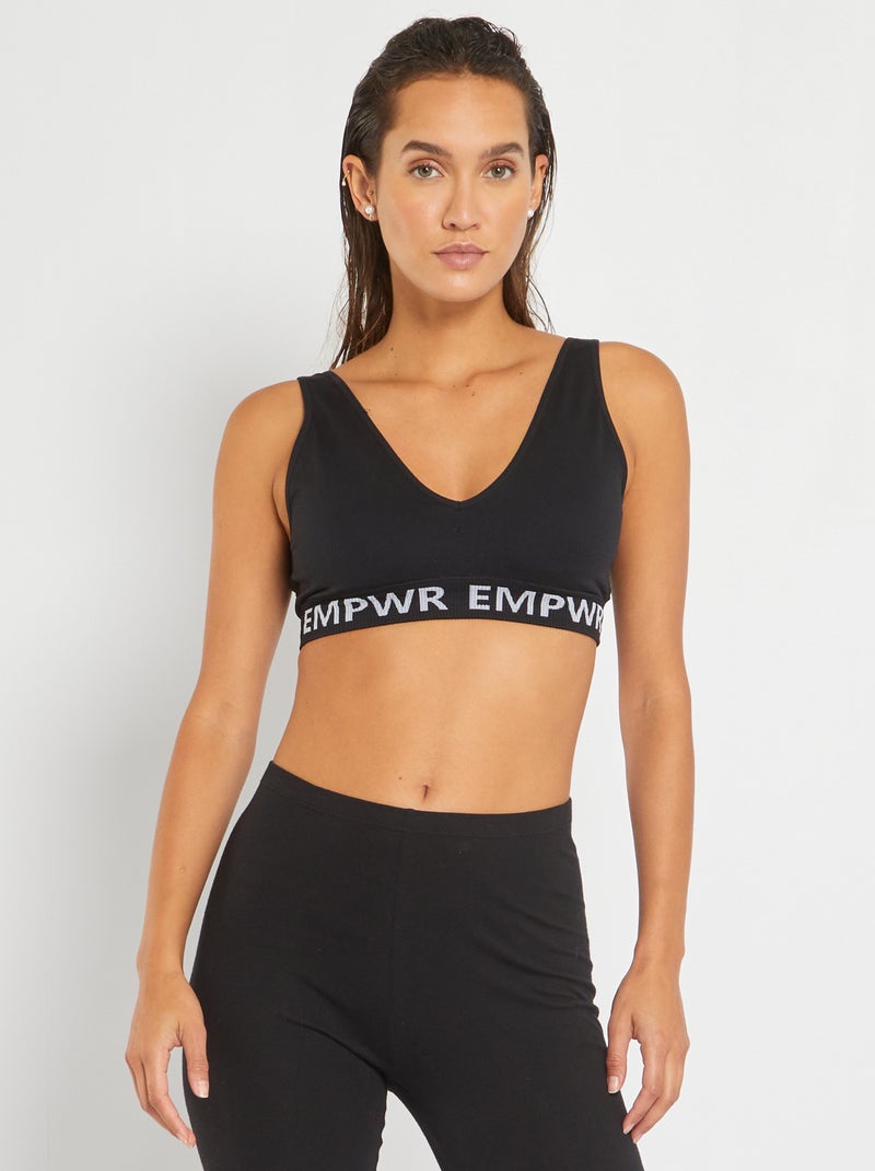 Soutien de desporto com capas amovíveis Preto - Kiabi