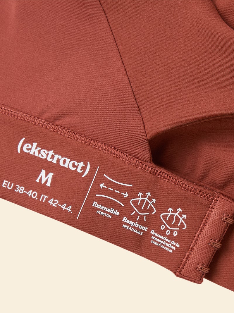 Soutien de desporto com efeito torcido nas costas, suporte forte - (ekstract) Castanho - Kiabi