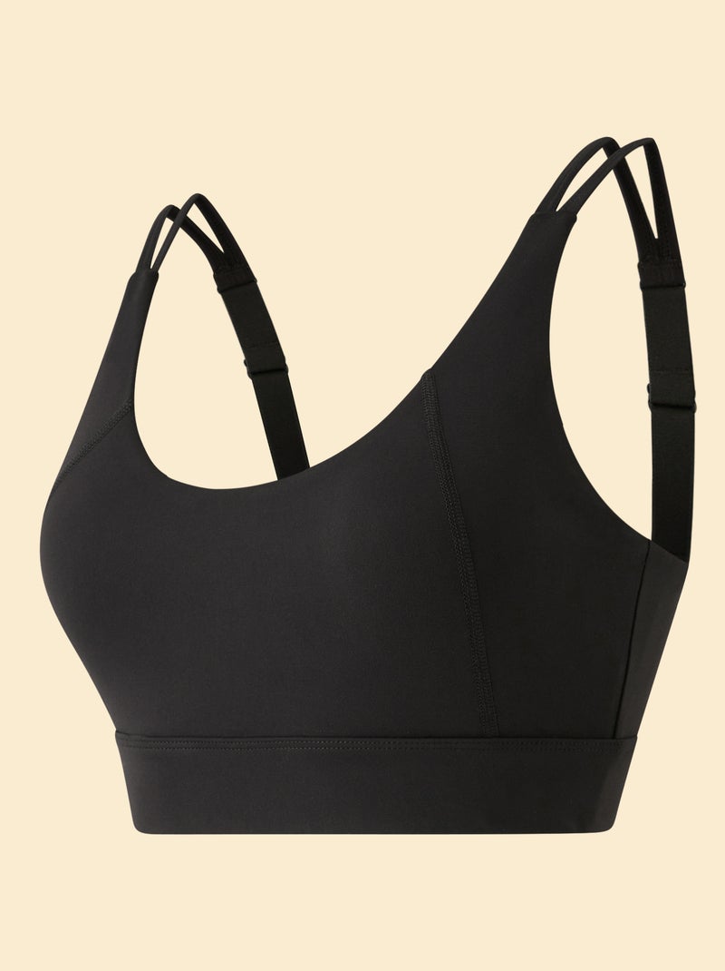 Soutien de desporto com efeito torcido nas costas, suporte forte - (ekstract) Preto - Kiabi