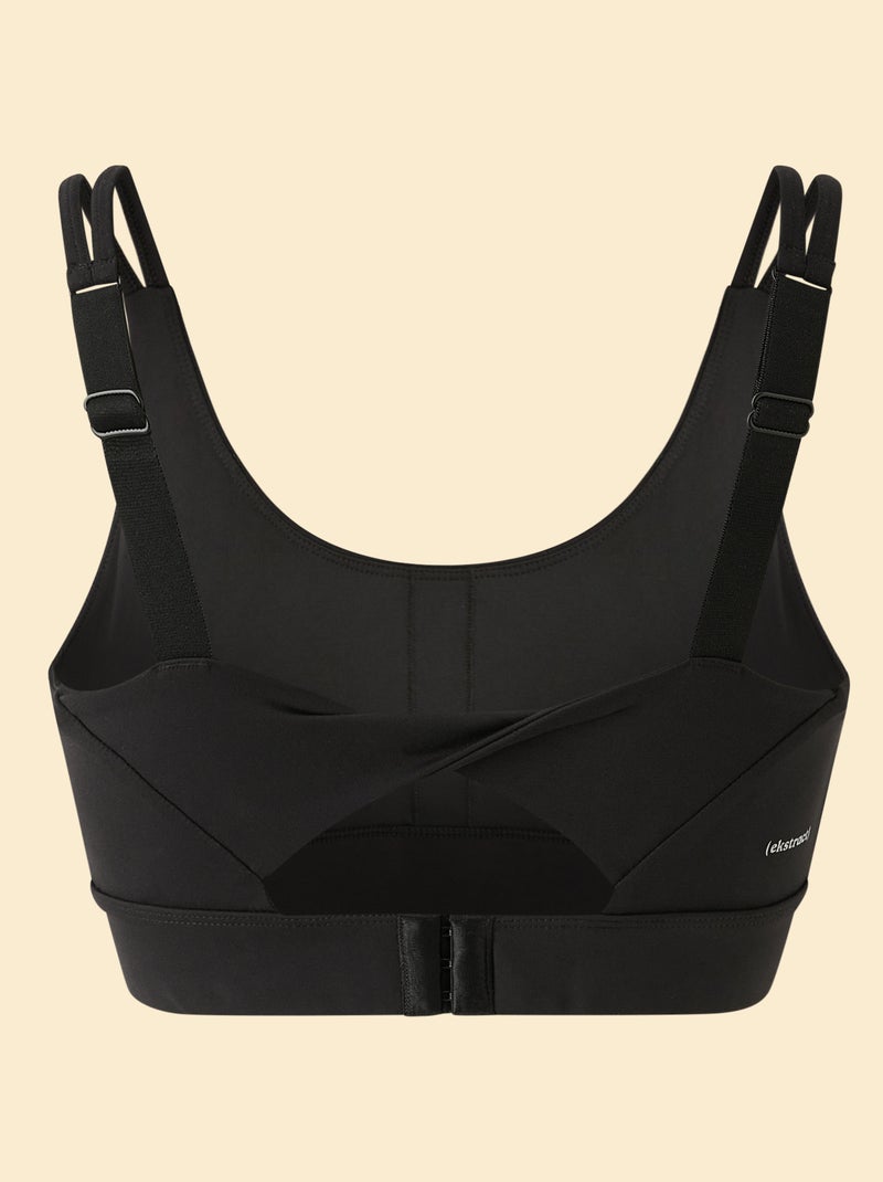 Soutien de desporto com efeito torcido nas costas, suporte forte - (ekstract) Preto - Kiabi