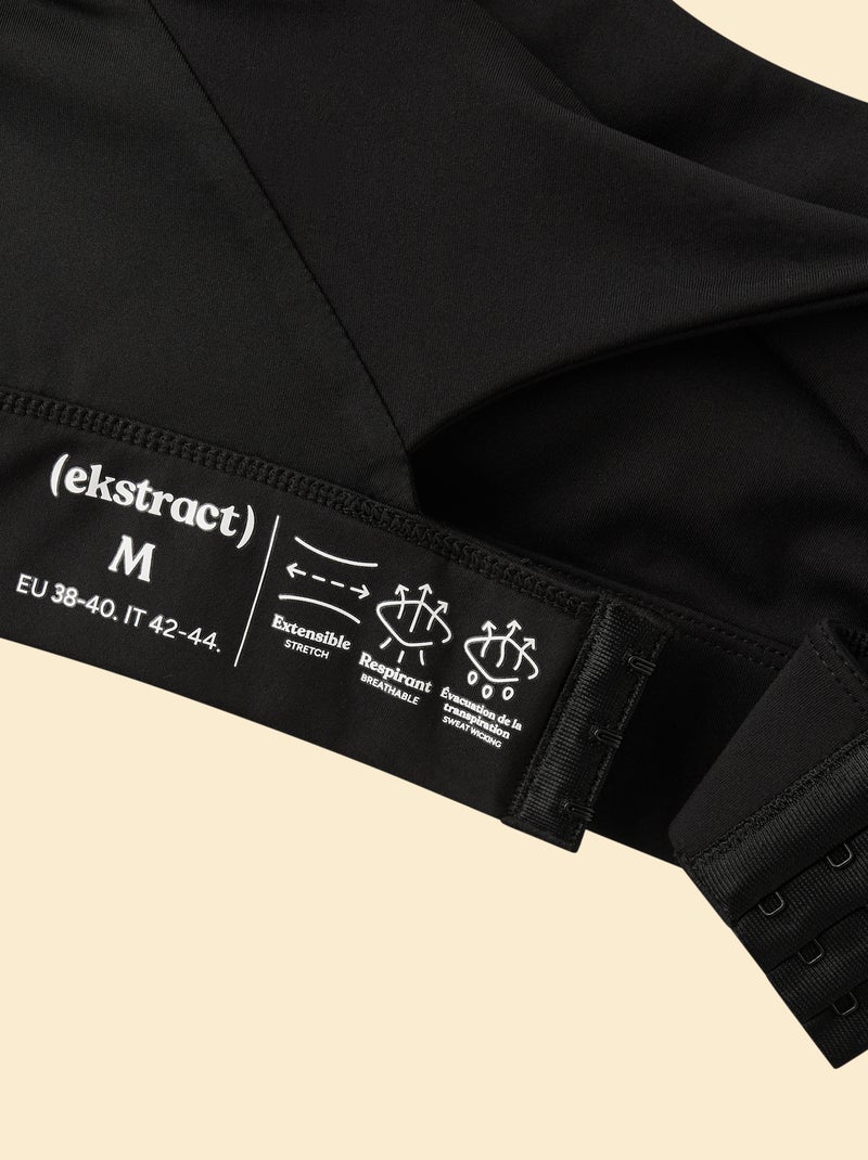 Soutien de desporto com efeito torcido nas costas, suporte forte - (ekstract) Preto - Kiabi