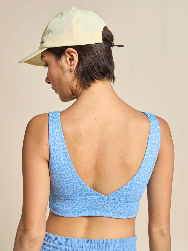 Soutien de desporto com estampado de leopardo e suporte leve - (ekstract) Azul - Kiabi
