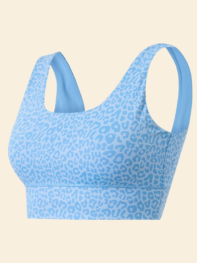 Soutien de desporto com estampado de leopardo e suporte leve - (ekstract) Azul - Kiabi