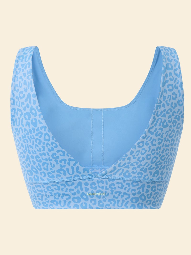 Soutien de desporto com estampado de leopardo e suporte leve - (ekstract) Azul - Kiabi