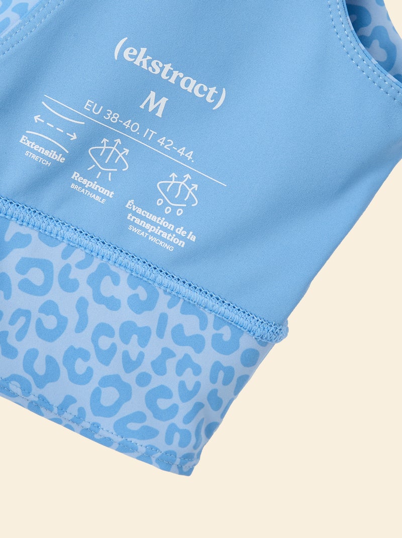 Soutien de desporto com estampado de leopardo e suporte leve - (ekstract) Azul - Kiabi