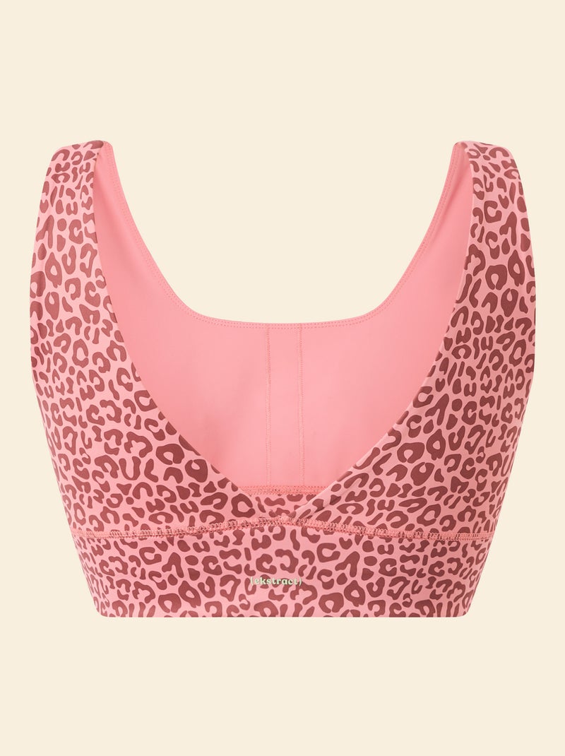 Soutien de desporto com estampado de leopardo e suporte leve - (ekstract) Rosa - Kiabi