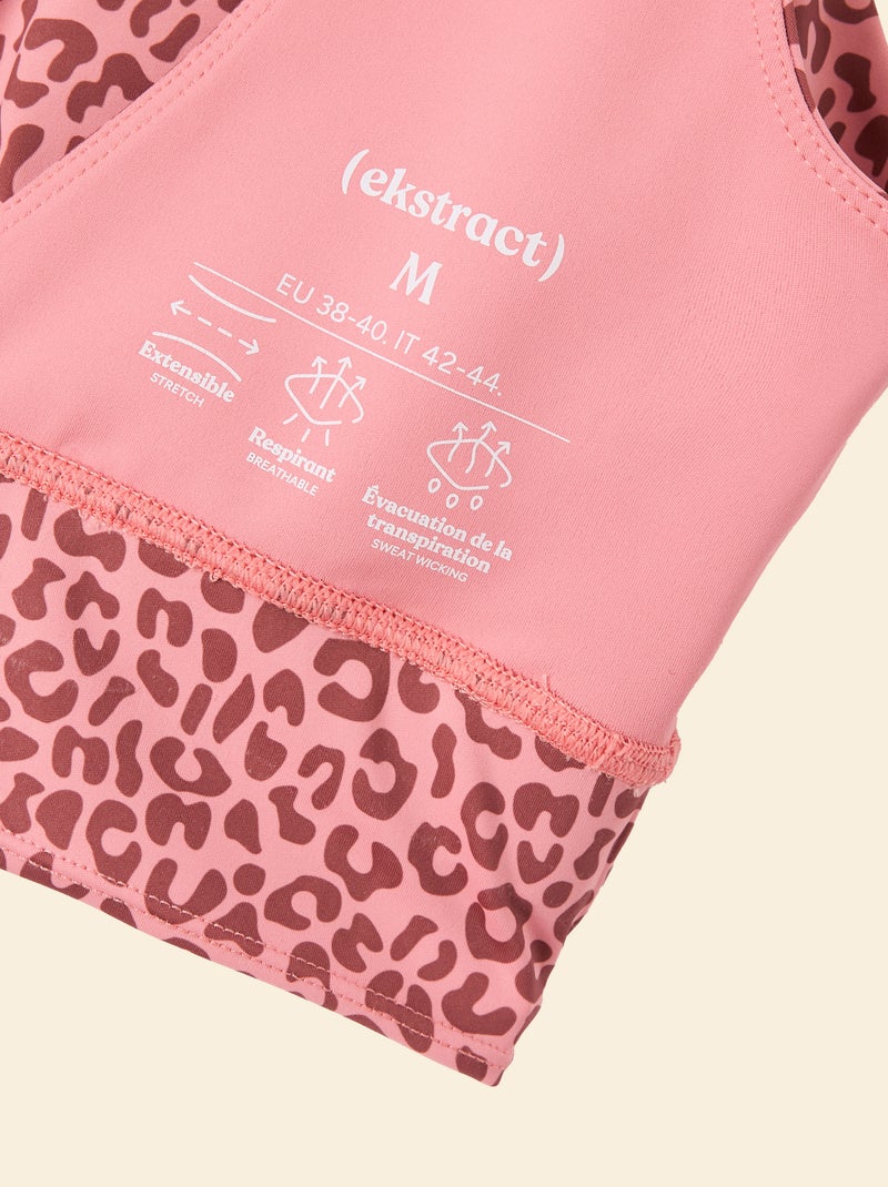 Soutien de desporto com estampado de leopardo e suporte leve - (ekstract) Rosa - Kiabi