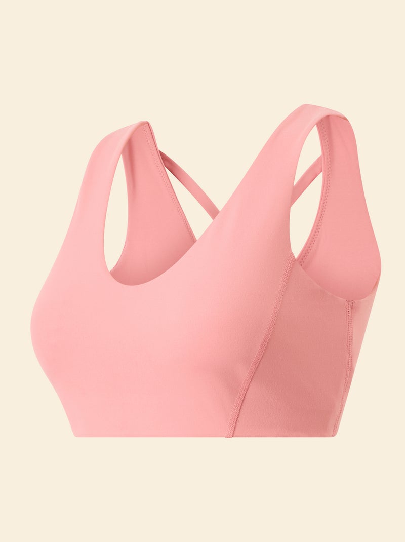 Soutien de desporto cruzado nas costas suporte médio - (ekstract) Rosa - Kiabi