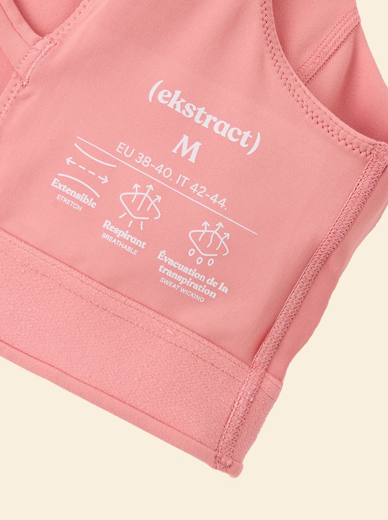 Soutien de desporto cruzado nas costas suporte médio - (ekstract) Rosa - Kiabi