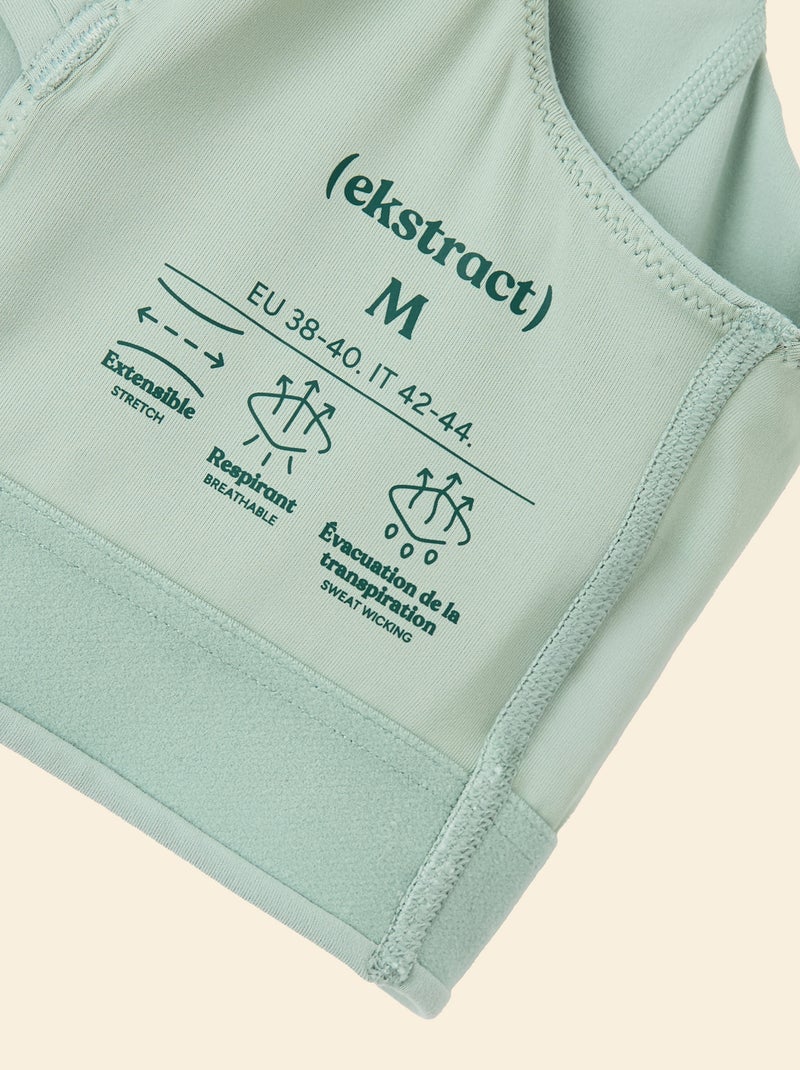 Soutien de desporto cruzado nas costas suporte médio - (ekstract) Verde - Kiabi