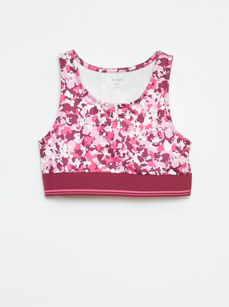 Soutien de desporto em material elástico Rosa - Kiabi