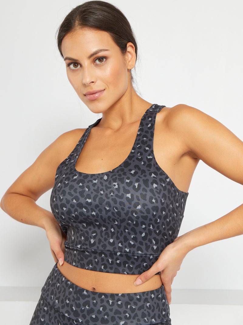 Soutien de desporto 'leopardo' CINZA - Kiabi