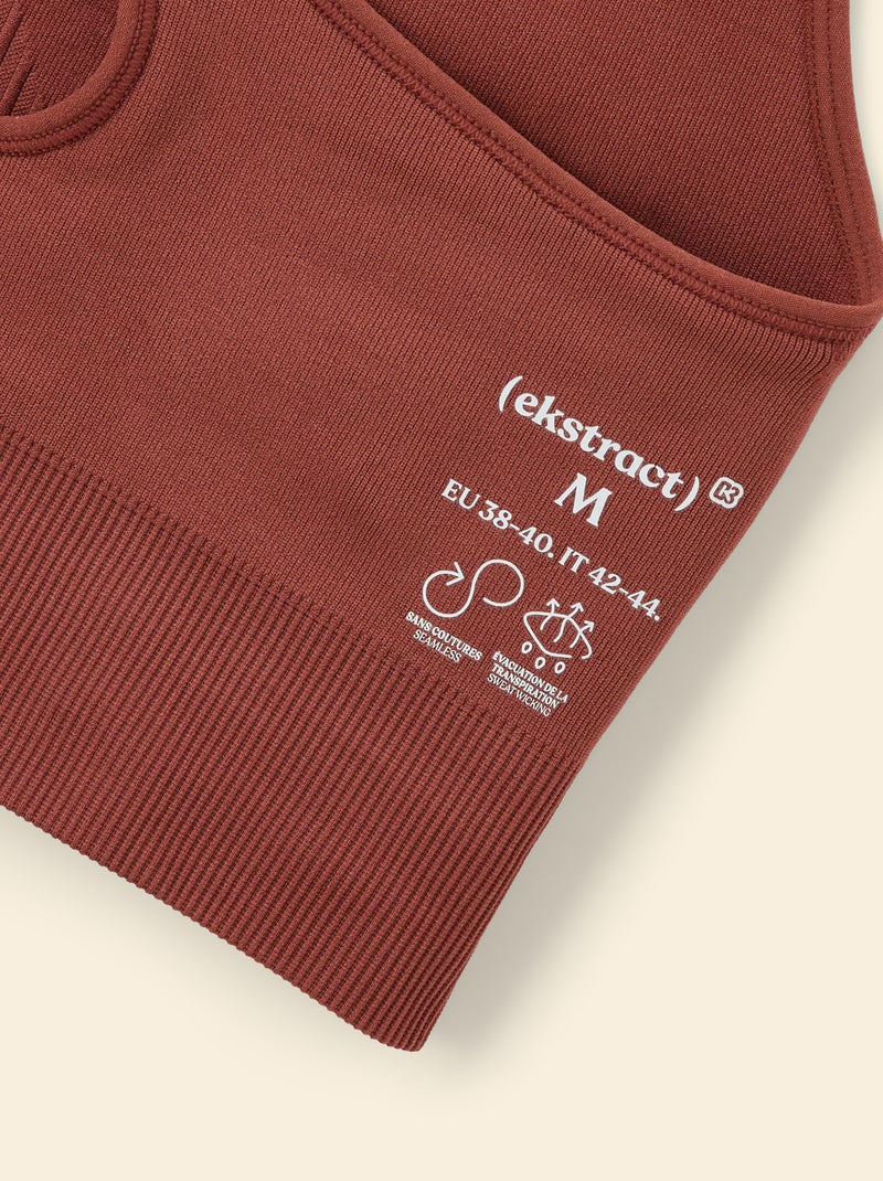 Soutien de desporto sem costuras - (ekstract) Castanho - Kiabi