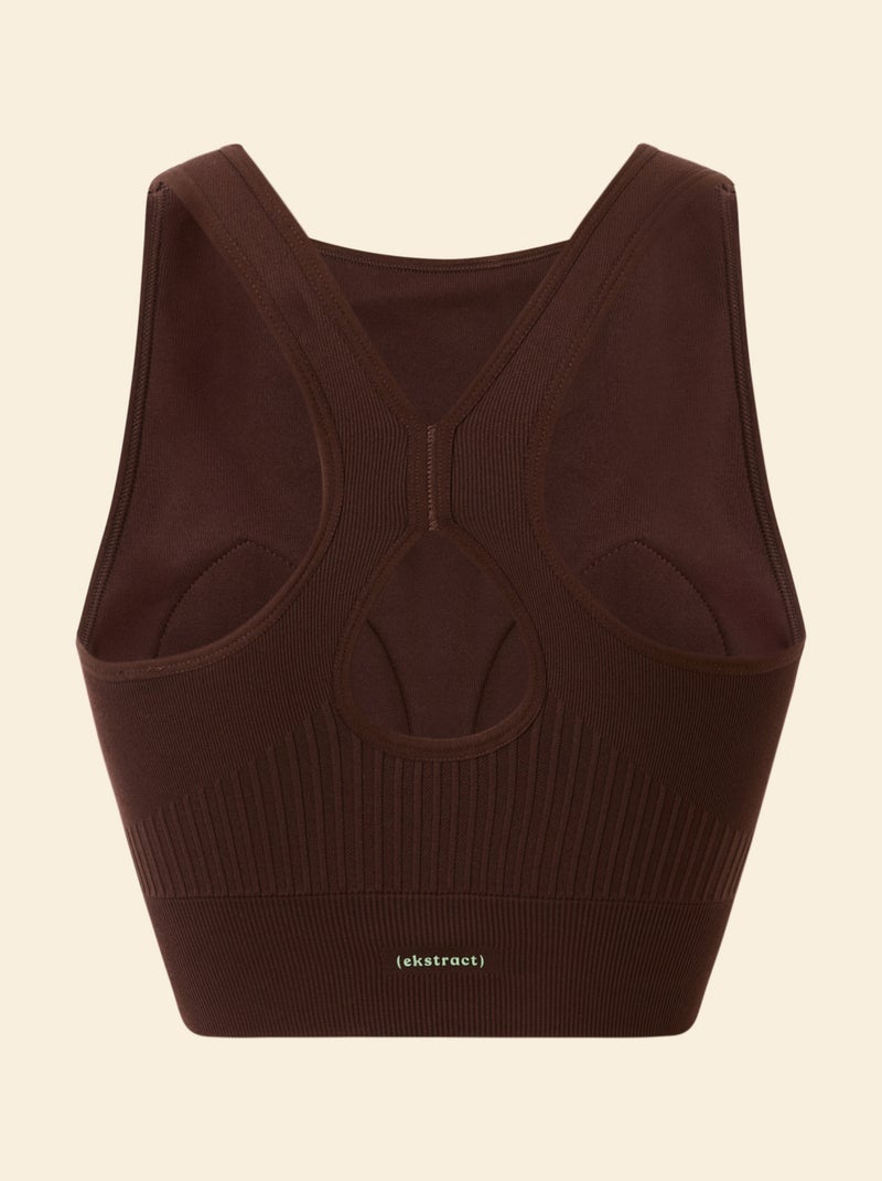 Soutien de desporto sem costuras - (ekstract) Castanho - Kiabi