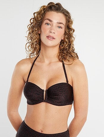 Soutien de fato de banho amovível com estampado 'leopardo'