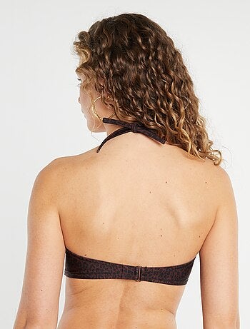 Soutien de fato de banho amovível com estampado 'leopardo'