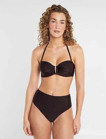 Soutien de fato de banho amovível com estampado 'leopardo'