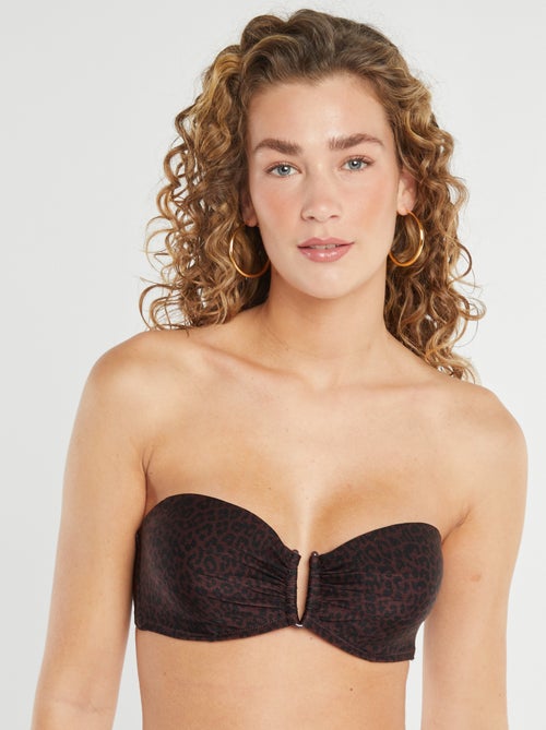 Soutien de fato de banho amovível com estampado 'leopardo' - Kiabi