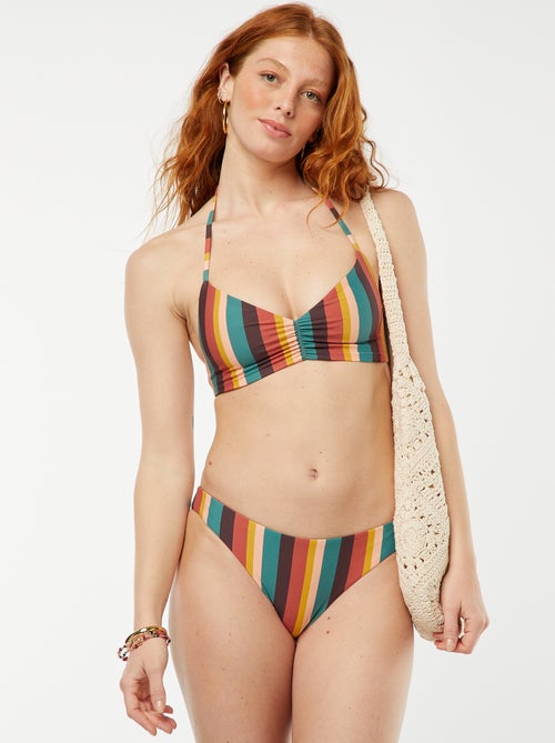 Soutien de fato de banho em triângulo reversível riscas vs liso - Kiabi