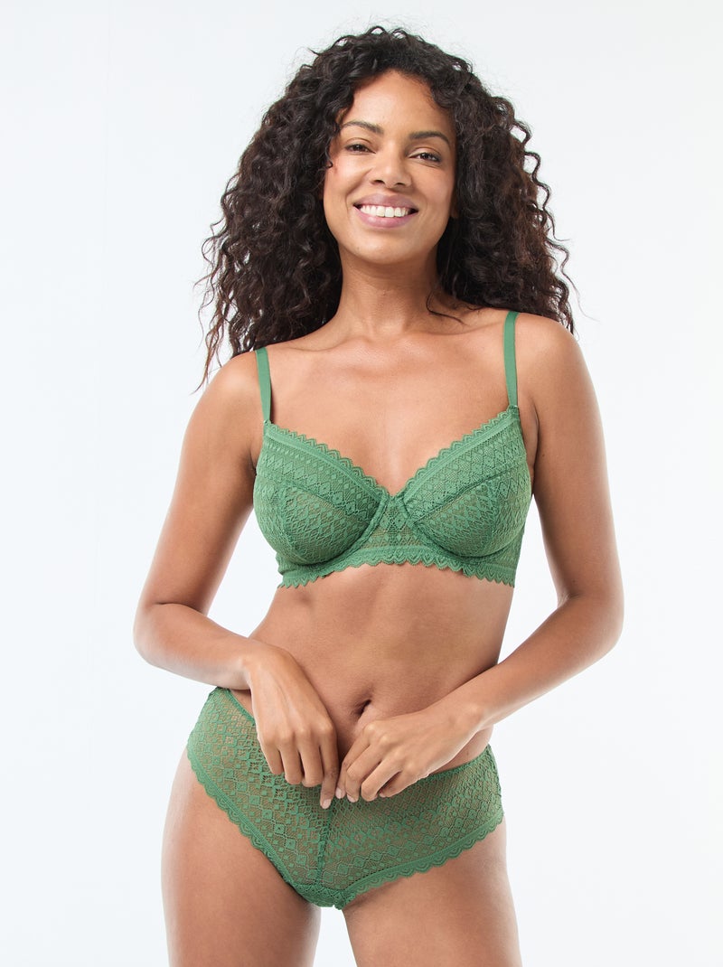 Soutien de renda com copa D/E/F Verde - Kiabi