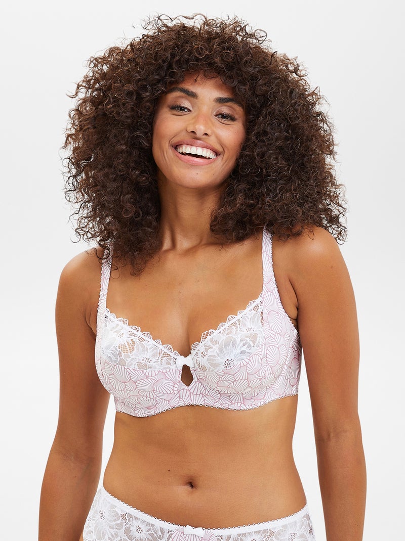 Soutien de renda e microfibra de fantasia 'Sans complexe' ROSA - Kiabi