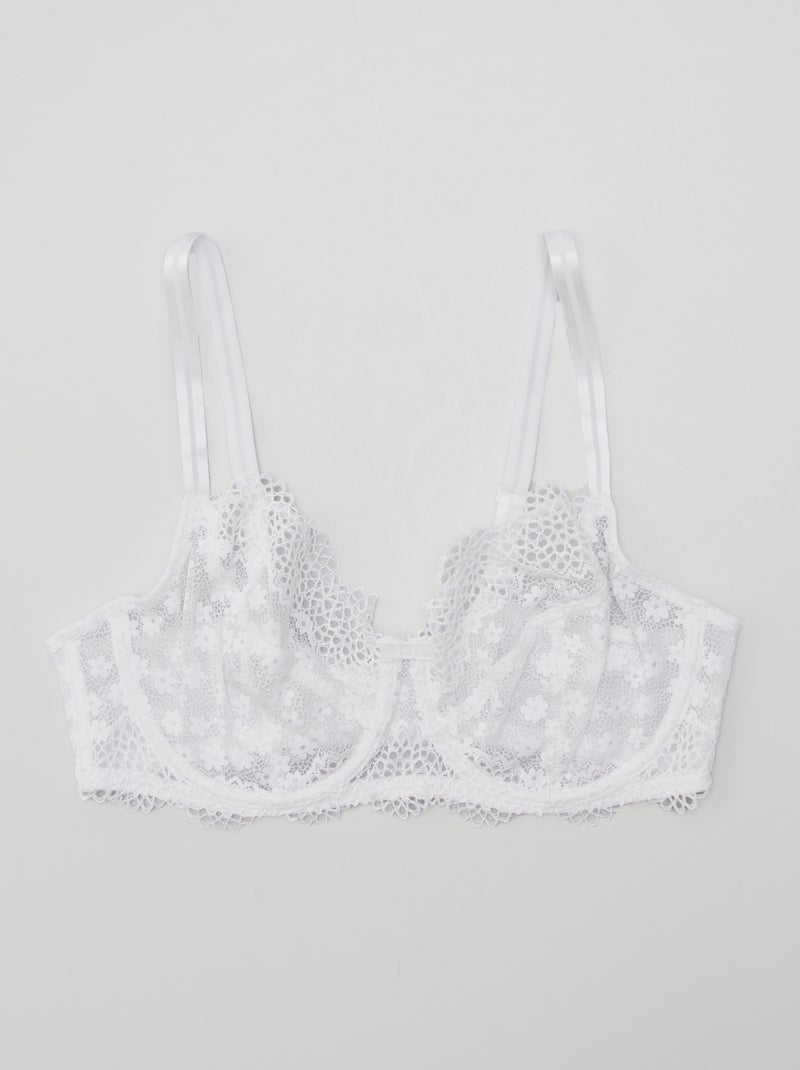 Soutien de renda florida copa D&E Branco - Kiabi