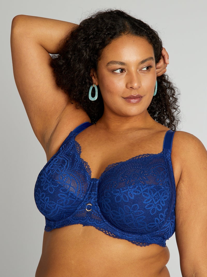 Soutien decotado de encaixe AZUL - Kiabi