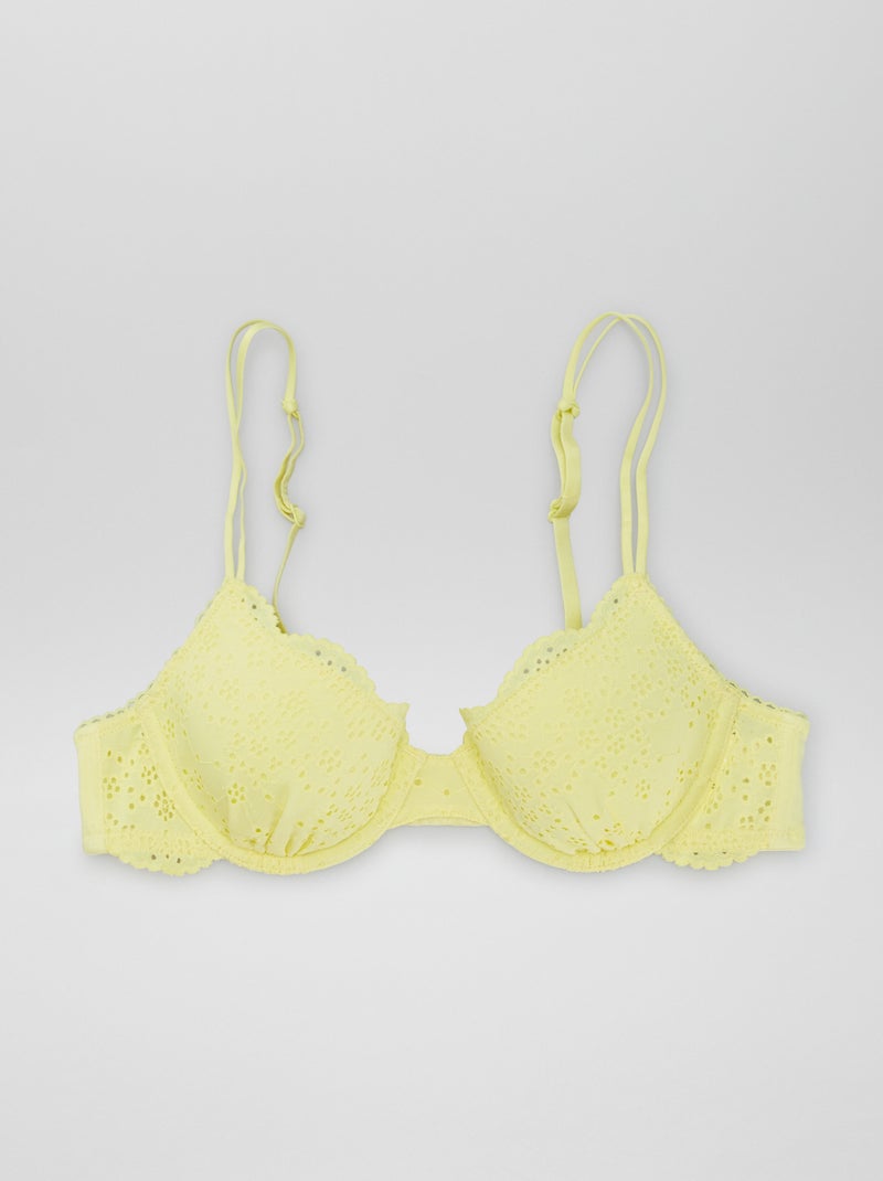 Soutien decotado de renda Amarelo - Kiabi