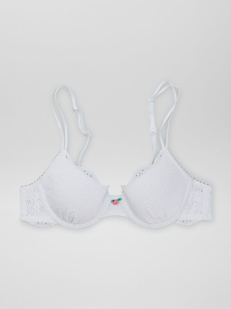 Soutien decotado de renda Branco - Kiabi