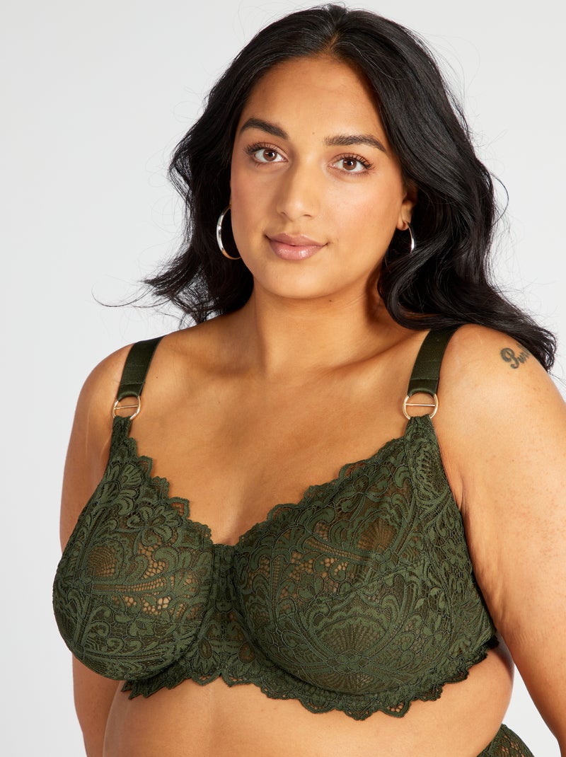 Soutien decotado de renda VERDE - Kiabi