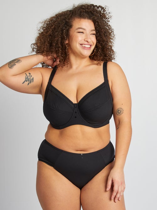 Soutien decotado em microfibra nervurada - Kiabi