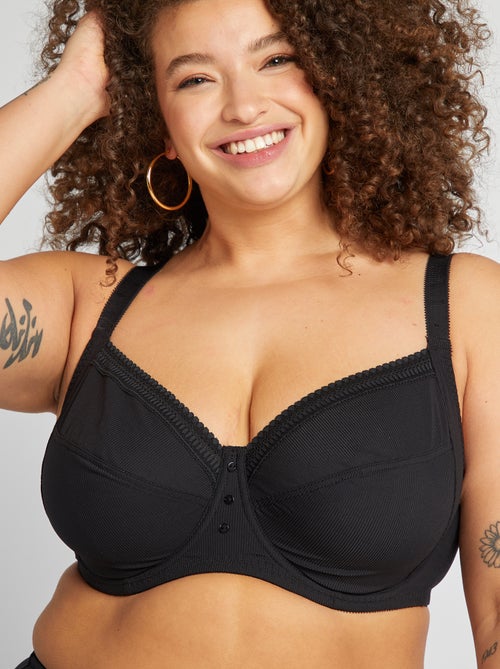 Soutien decotado em microfibra nervurada - Kiabi