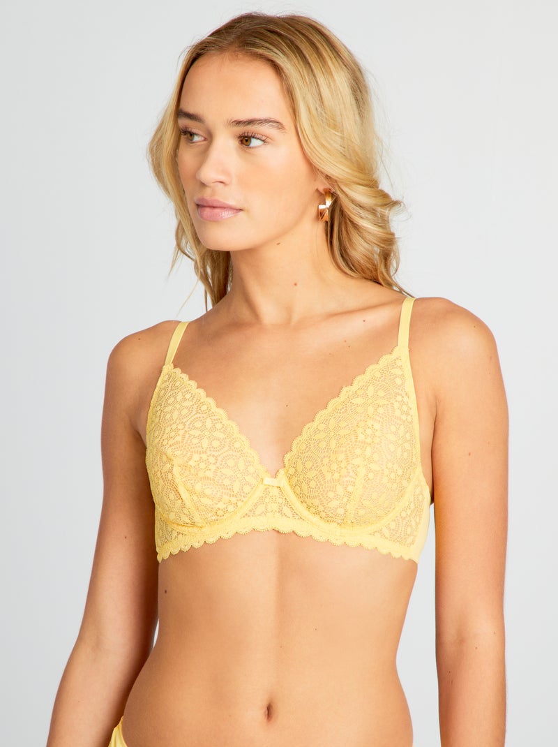 Soutien decotado em renda AMARELO - Kiabi