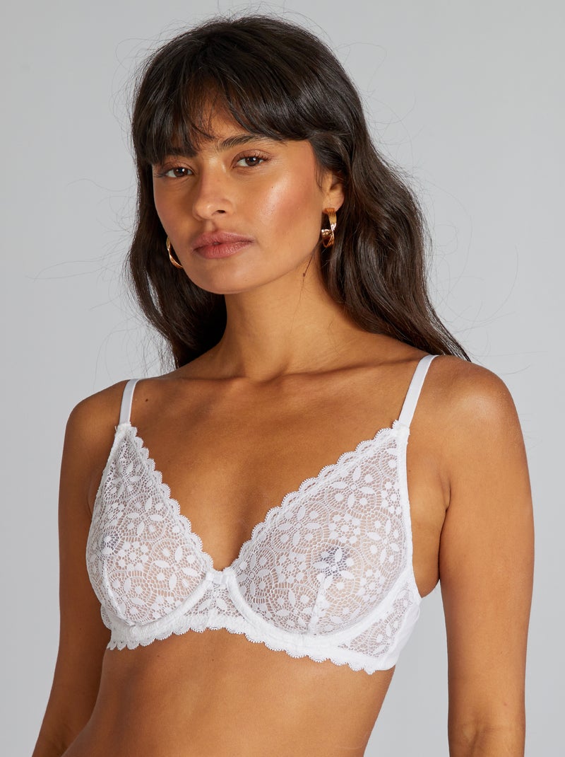 Soutien decotado em renda BRANCO - Kiabi