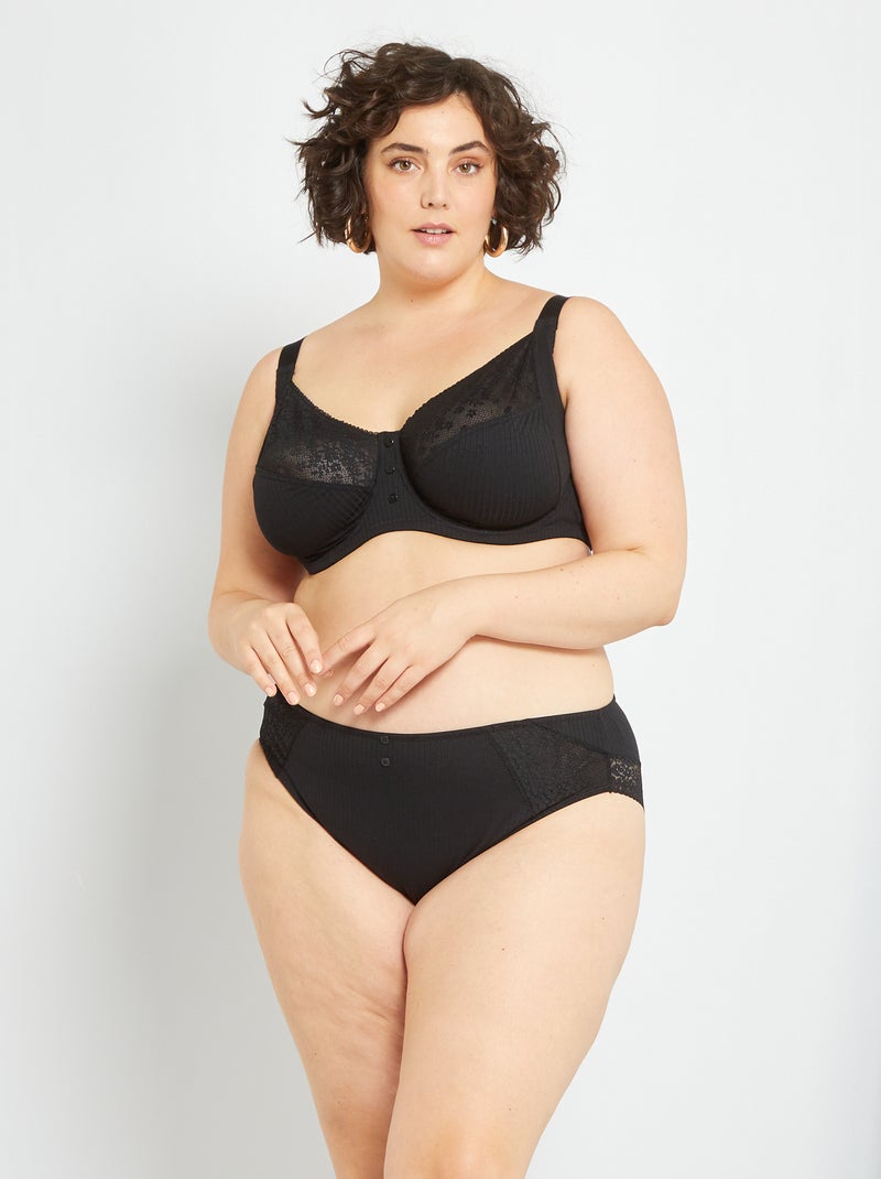 Soutien decotado em renda Preto - Kiabi