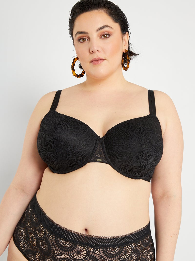 Soutien decotado em renda Preto - Kiabi