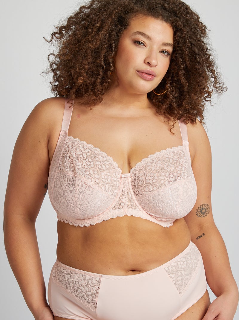 Soutien decotado em renda ROSA - Kiabi