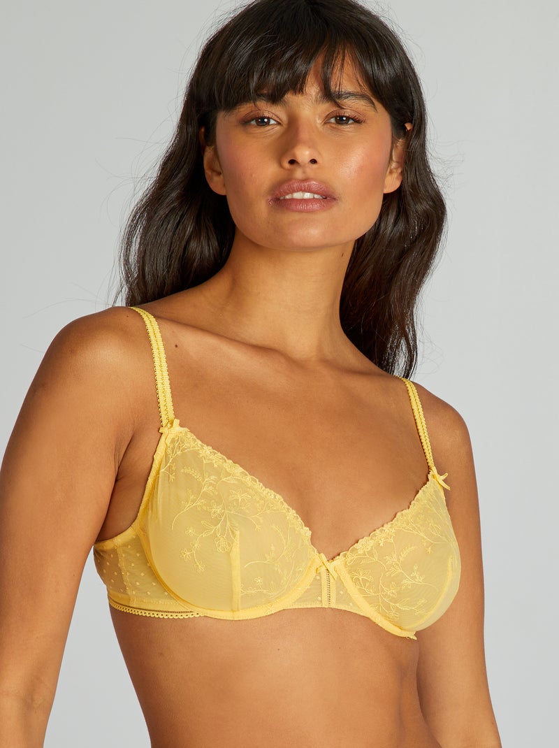 Soutien decotado em tule AMARELO - Kiabi