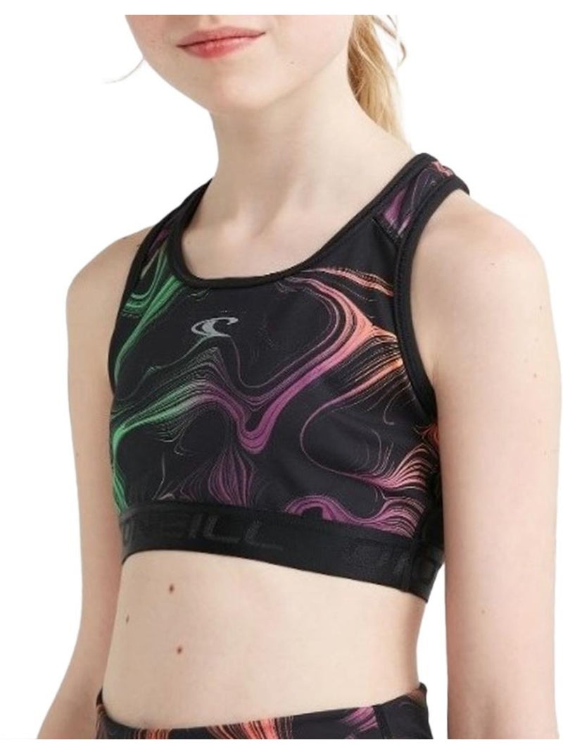 Soutien Desportivo O'Neill Active para Rapariga Preto/Rosa Preto - Kiabi