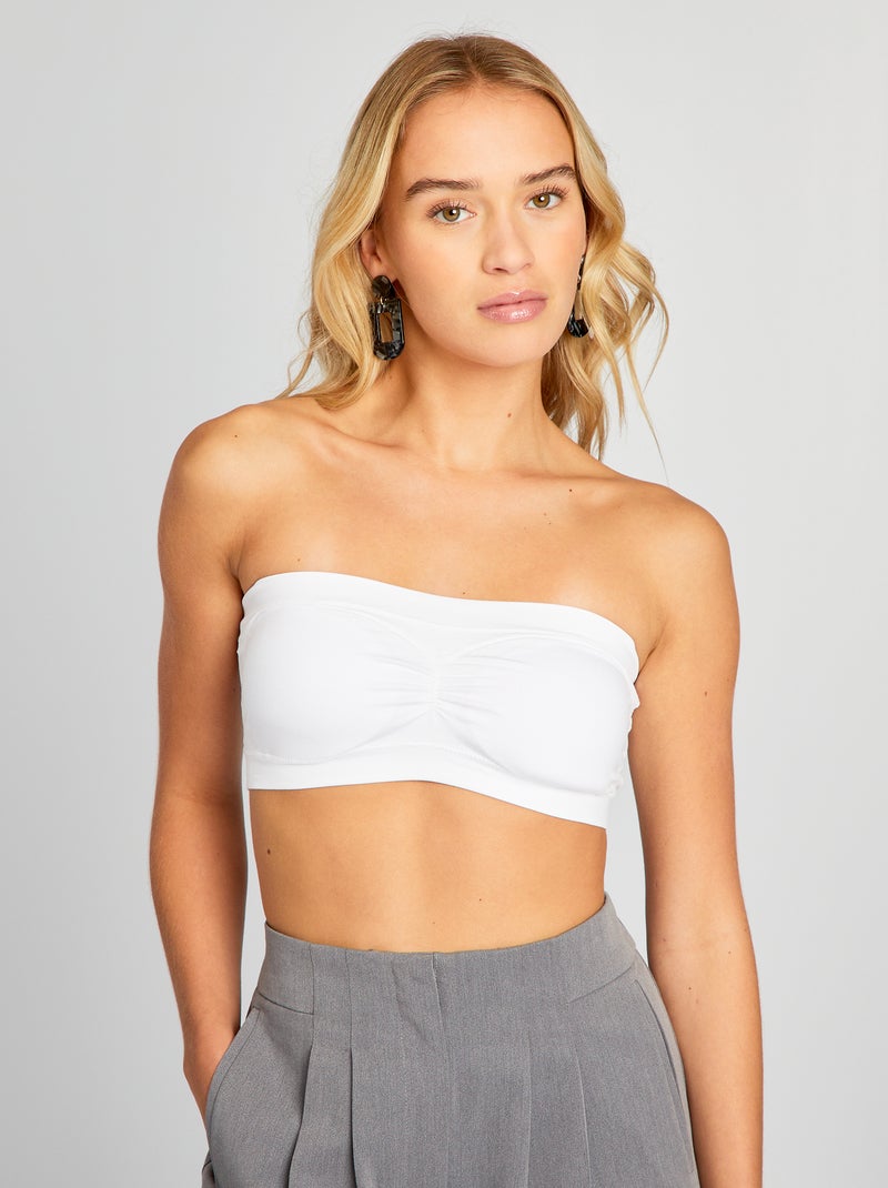 Soutien em faixa de renda com capas amovíveis Branco - Kiabi