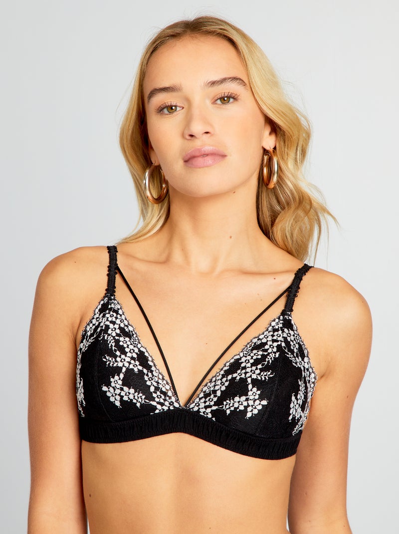 Soutien em forma de triângulo em renda Preto - Kiabi
