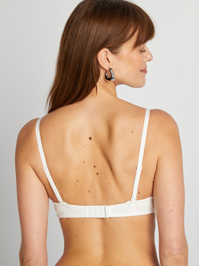 Soutien em forma de triângulo invisível em microfibra Branco - Kiabi