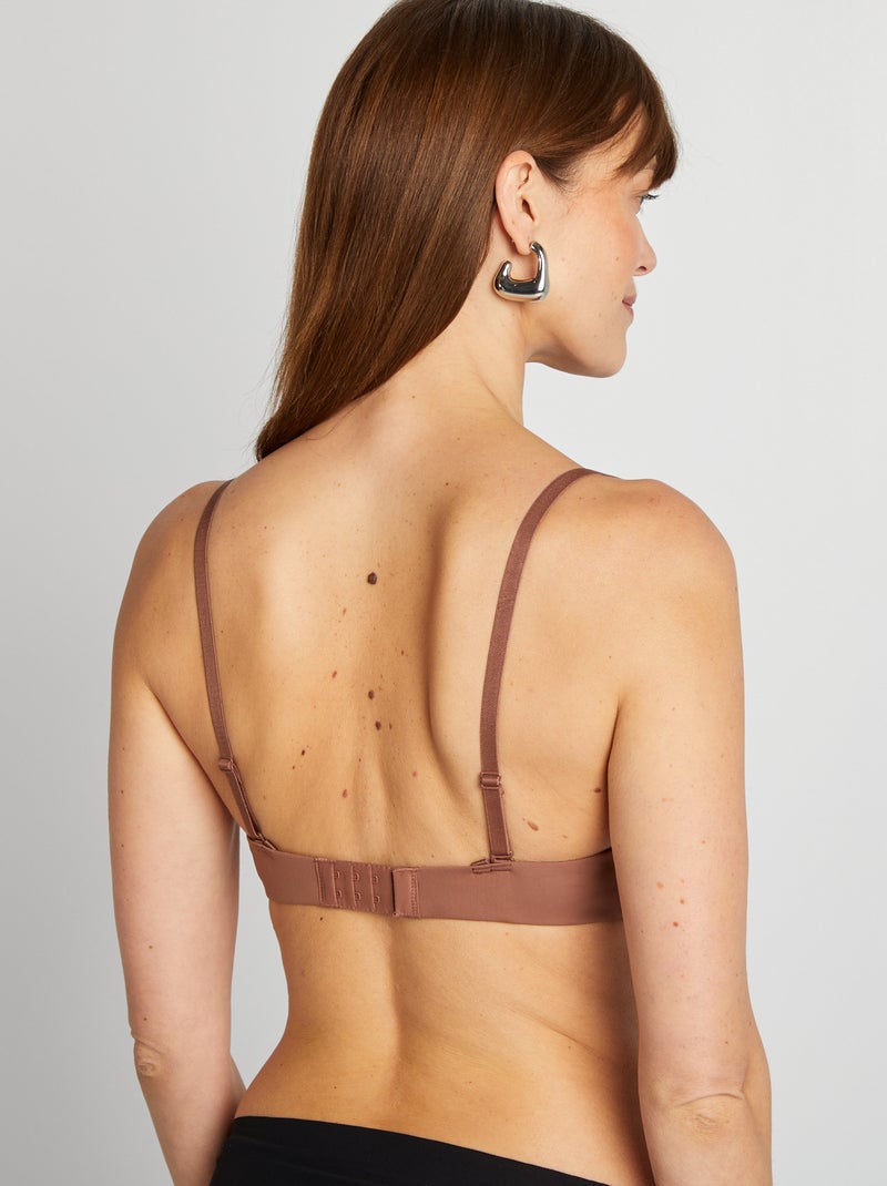 Soutien em forma de triângulo invisível em microfibra CASTANHO - Kiabi