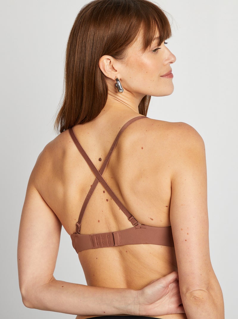 Soutien em forma de triângulo invisível em microfibra CASTANHO - Kiabi