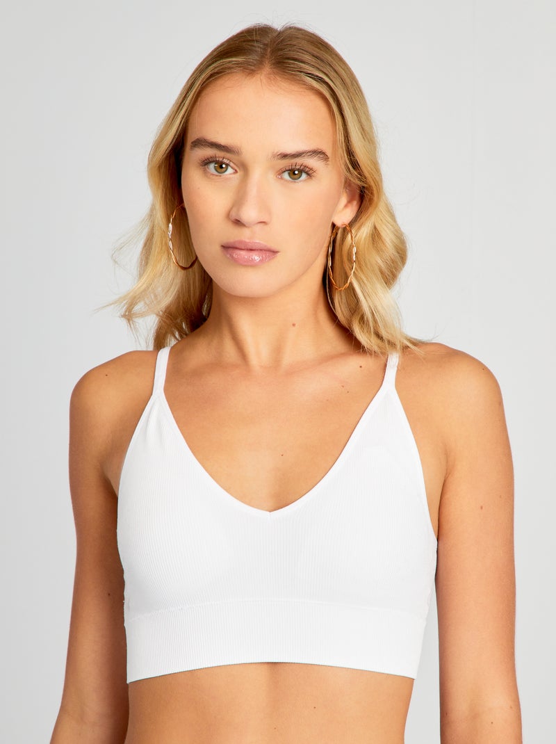 Soutien em forma de triângulo nervurado BRANCO - Kiabi