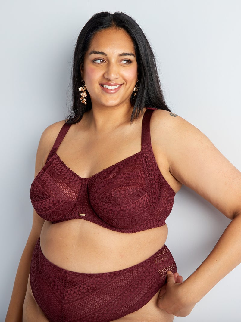 Soutien em renda com costas de nadador VERMELHO - Kiabi