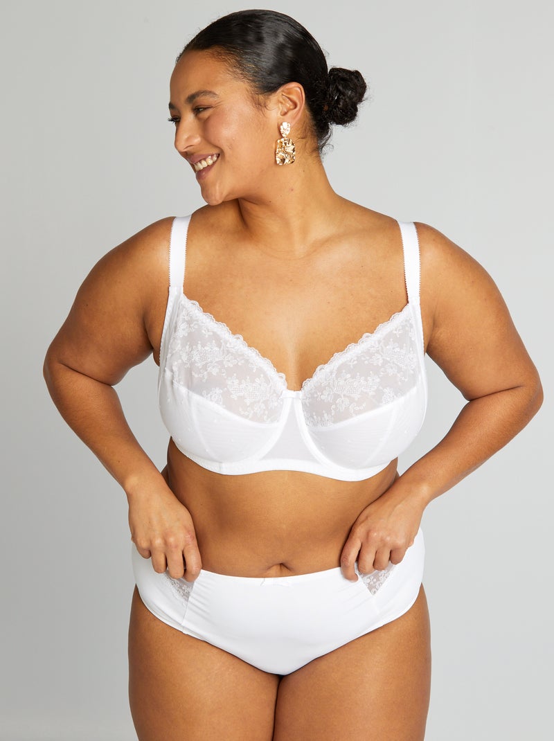 Soutien em renda florida bicolor Branco - Kiabi